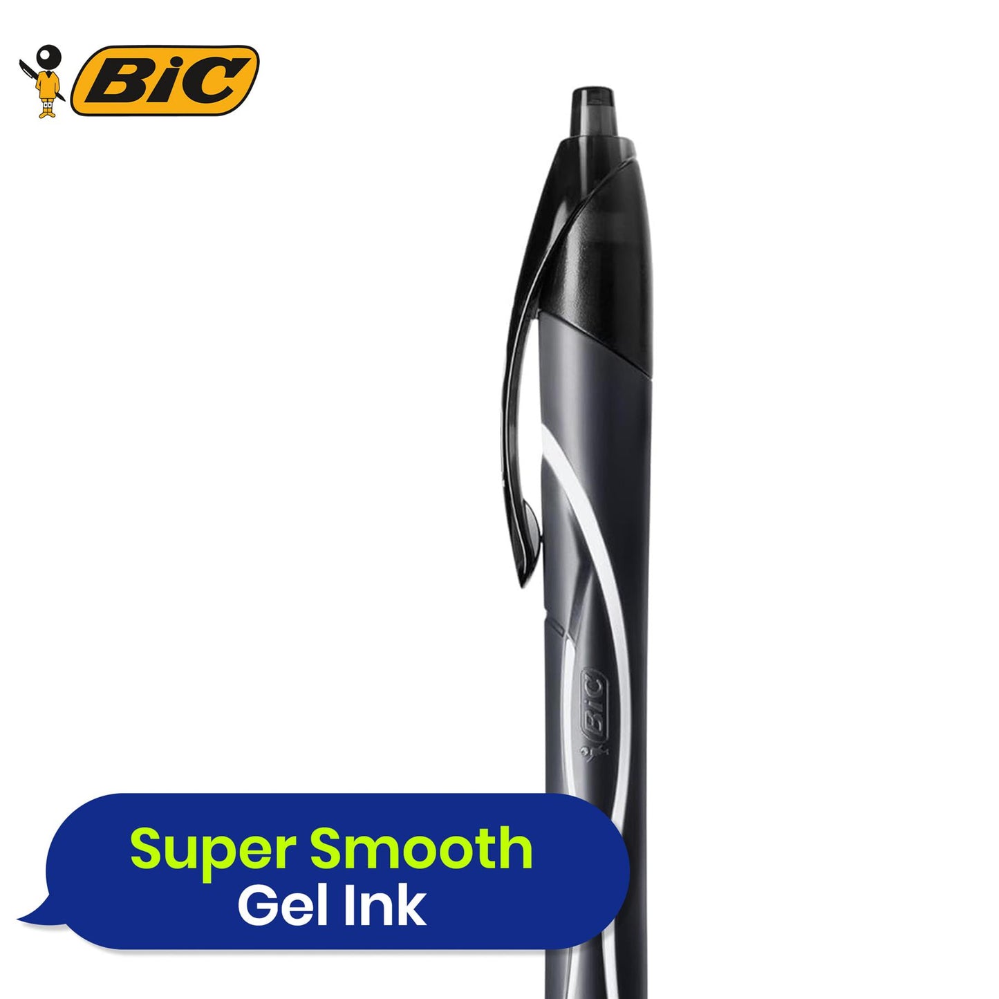 Bic Gel-ocity Quick Dry Med Rollerball Black PK12