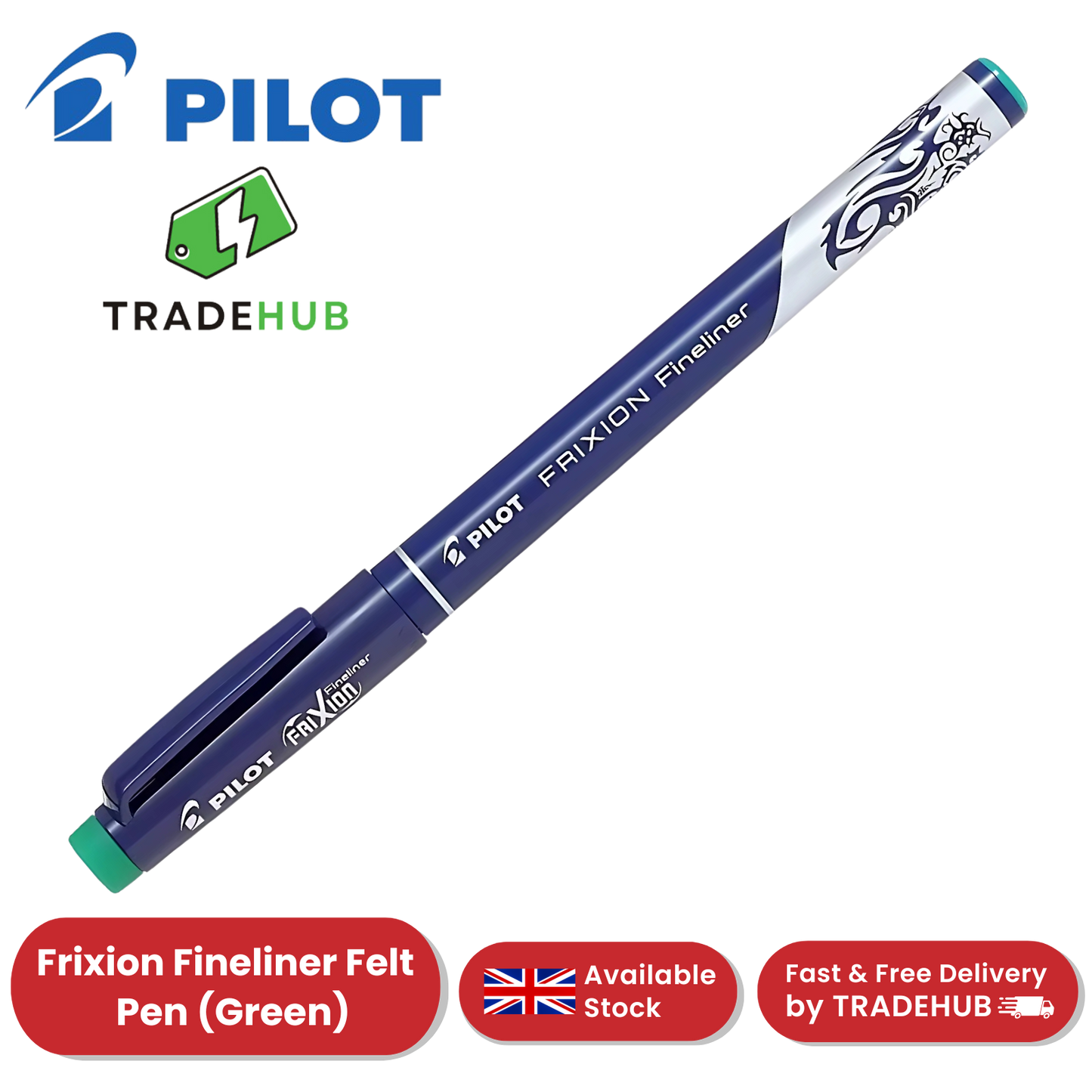 Pilot Frixion Fineliner Felt Pen Erasable Smooth Writing Multi Pens - Green