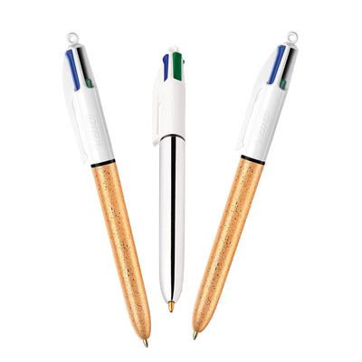 BIC 4 Colours Gold Frozen and Silver Ball Pens Pack of 3 with 4 Ink Colours