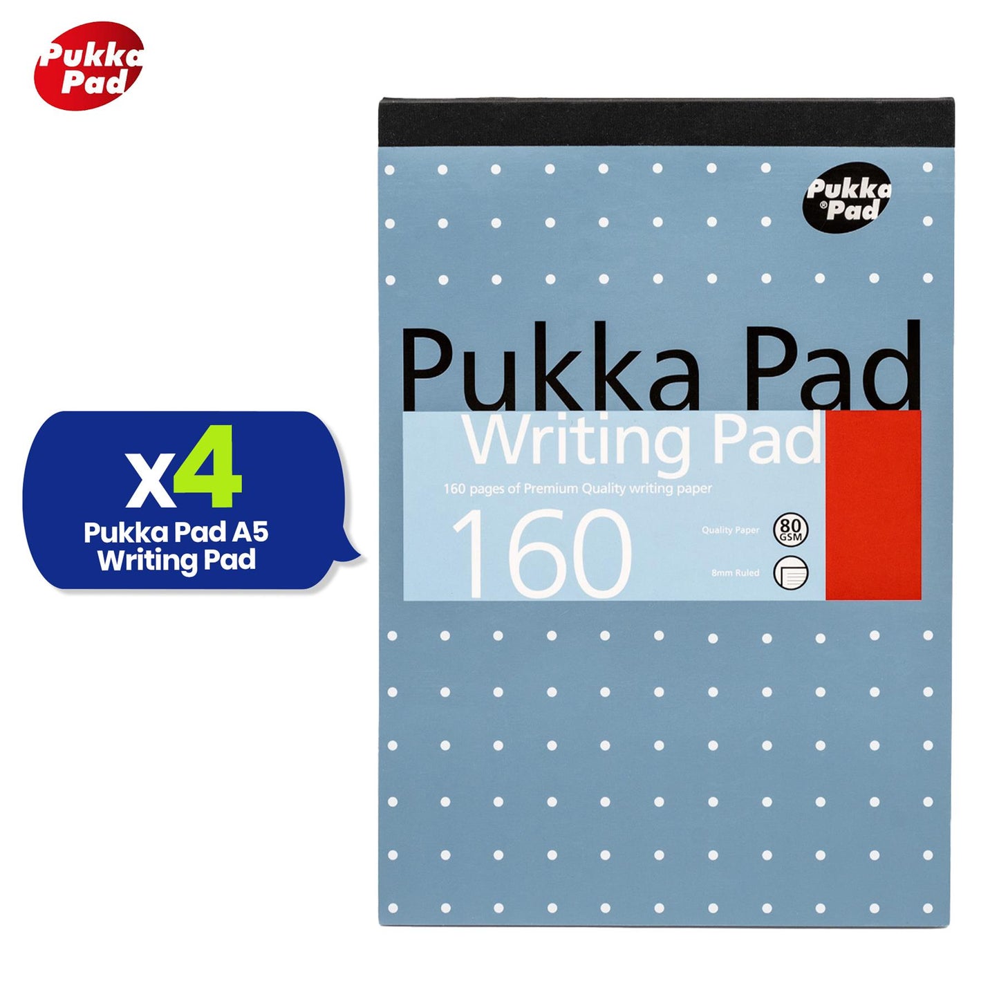 Pukka Pad Writing Pads � 160 Pages Journaling Pad, A5 80 GSM Paper Study NoteBook for Taking Notes