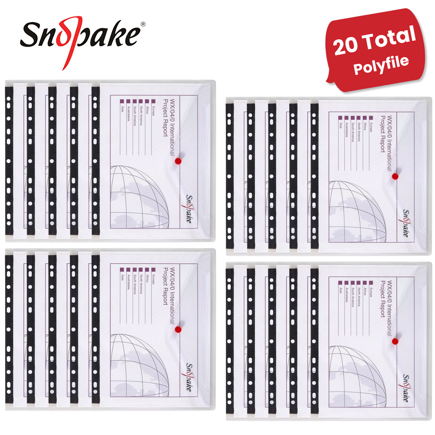 Snopake Polyfile Ringbinder Wallet Clear for Secure Document Storage - Pack of 5