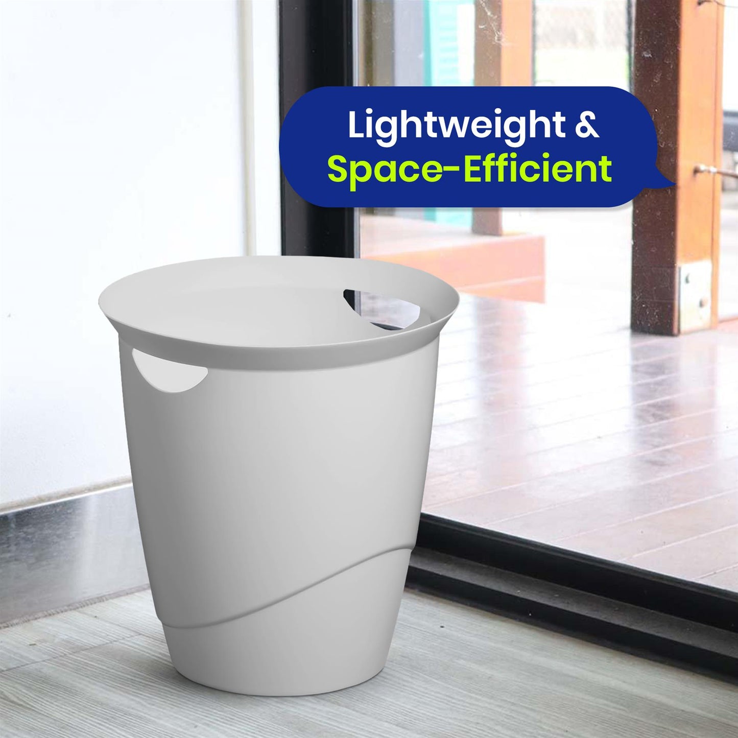 Durable Small Waste Paper Bin 16L Plastic Bin for Office Bedroom & Bathroom