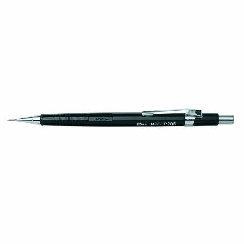 Pentel P205 Automatic Pencil Plastic Steel-lined with 6 x HB 0.5mm Lead - Pack of 12 (Boxed)