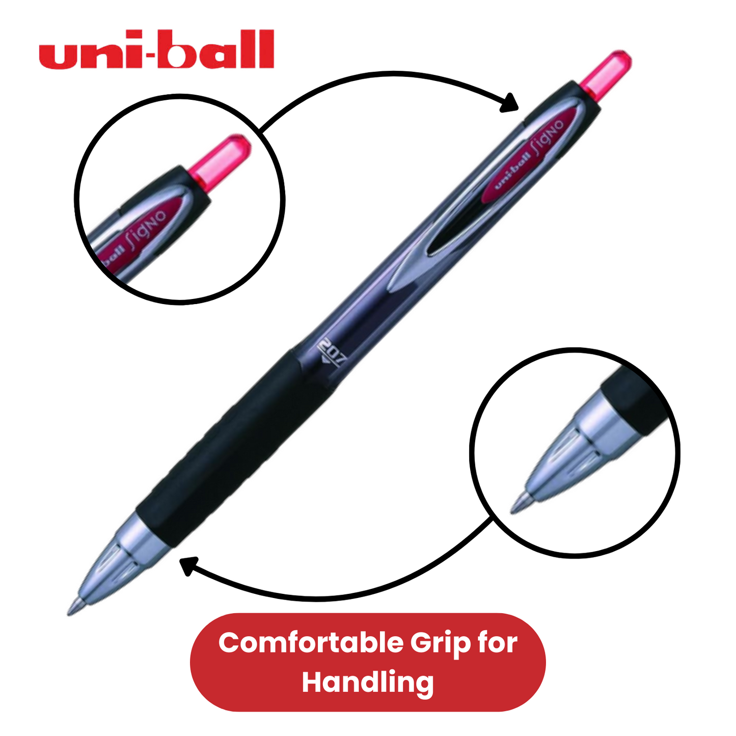 UNIBALL SIGNO RETRACTABLE GEL ROLLER RED - Pack of 1 - 1 to 36 Packs
