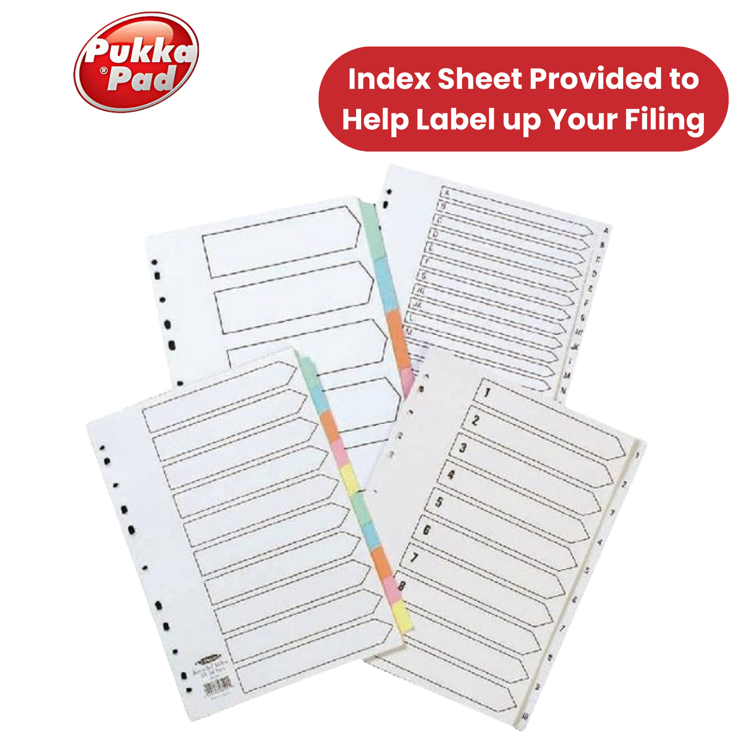 Pukka Concord A4 1-31 Index Recycled Multi-Punched File Tabs Office Organizer