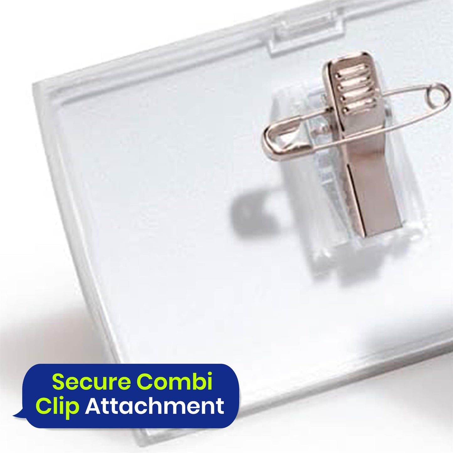 Durable Click Fold Name Badge with Combi Clip 54x90mm Transparent