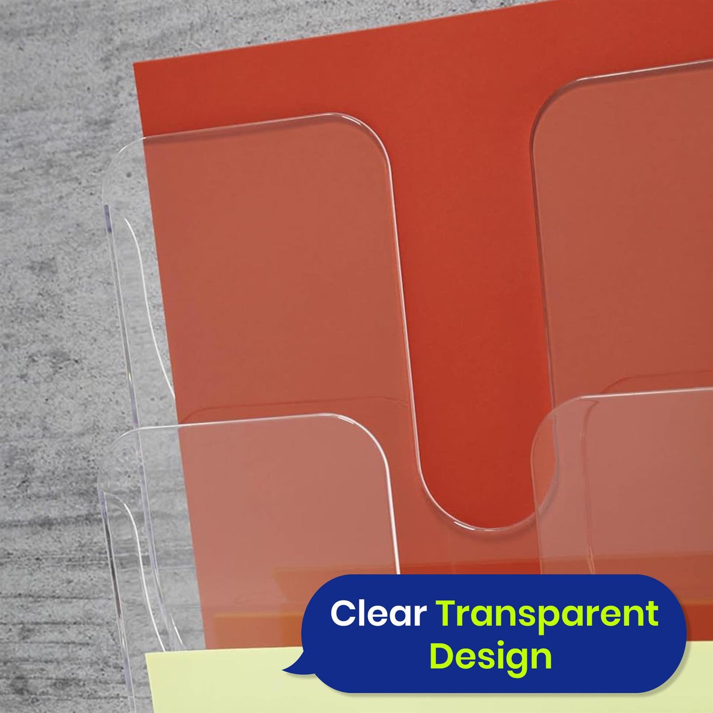 A4 Landscape Wall Mounted Document Holder with 6 Compartments for Flyers & Magazines