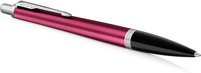 PARKER URBAN VIBRANT MAGENTA CHROME TRIM BALLPOINT MEDIUM NIB BLUE INK