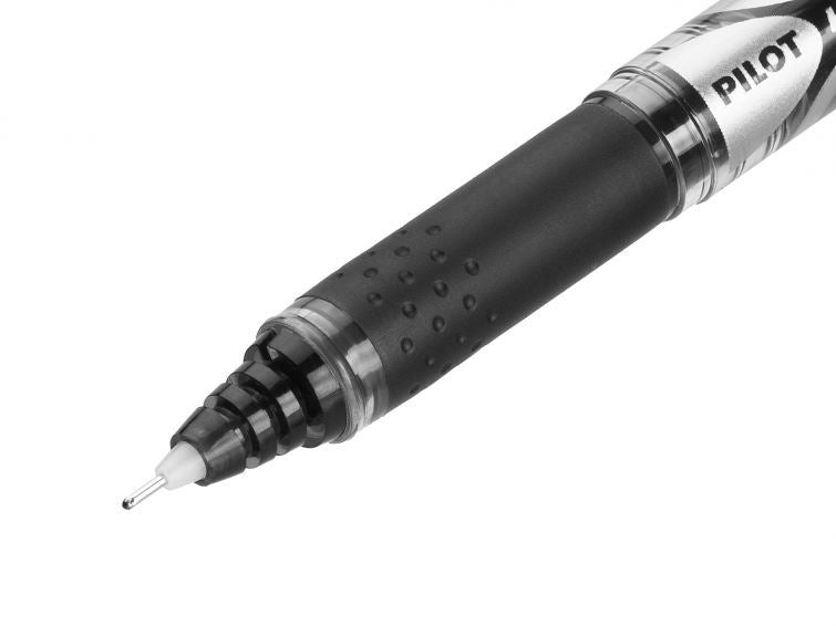 Pilot V5 Rollerball Pen Rubber Grip Needle Point 0.5mm Black- Pack of 3