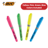 BIC Briteliner Grip Highlighters - Yellow/Blue/Green/Pink (Pack of 4)