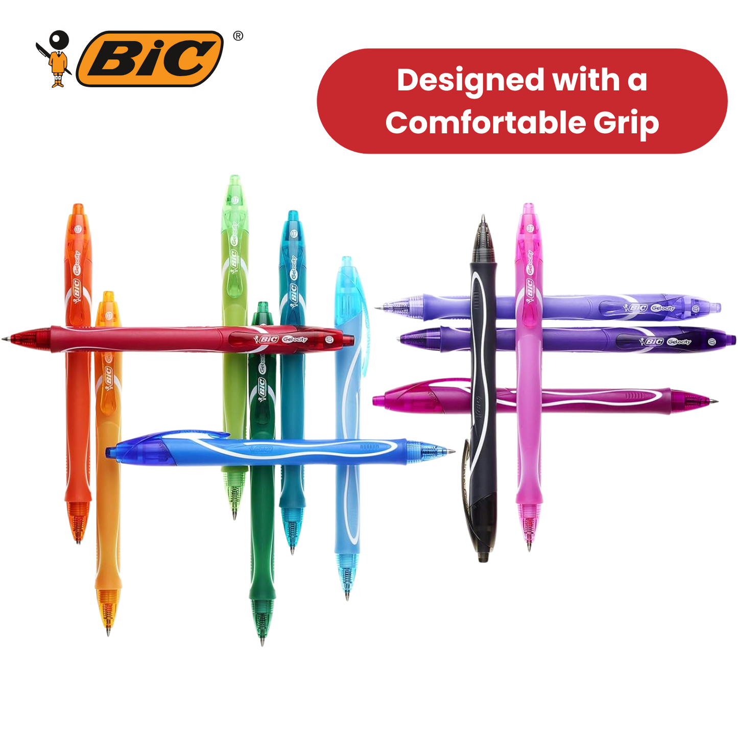 BIC Gelocity Quick Dry Gel Pens Black Ink Medium Point