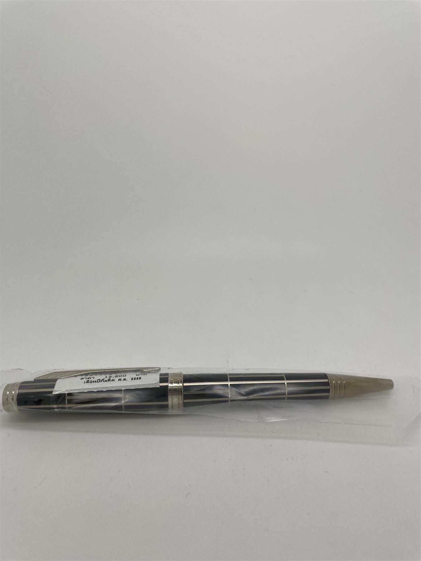PREMIER 13 LUXURY BLACK CHROME TRIM BALLPOINT PEN MEDIUM NIB MATT BLACK - GIFT BOX