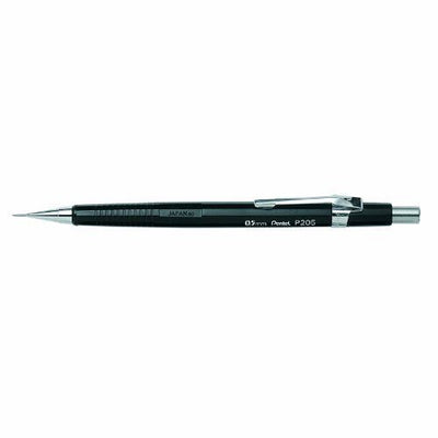 Pentel P205 Automatic Pencil Plastic Steel-lined with 6 x HB 0.5mm Lead Pack 1