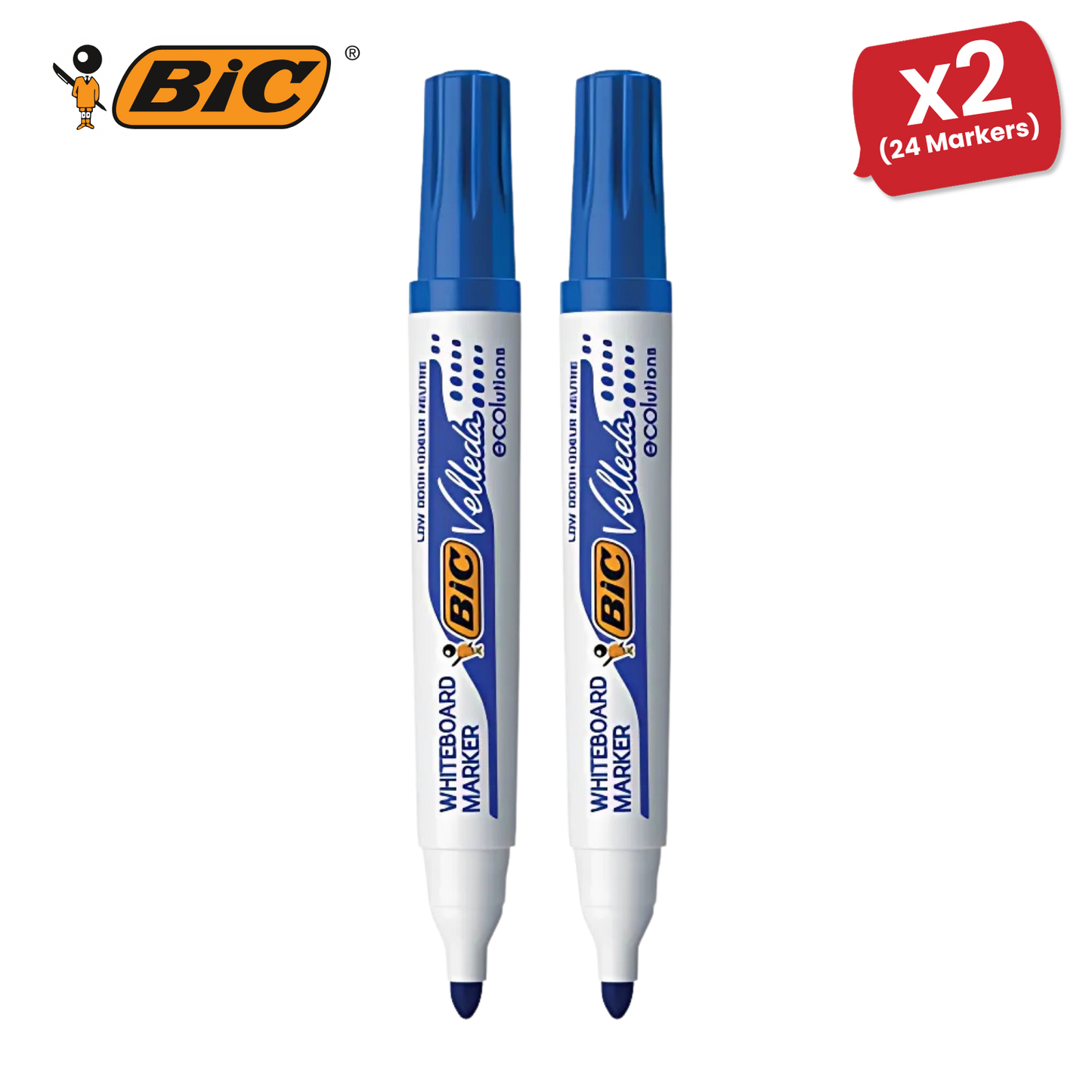BIC Velleda 1751 ECOlutions Whiteboard Markers Green - Box of 12 BIC VELLEDA MARKER 1701 BLUE - PACK OF 12