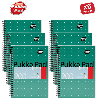 PUKKA WHITE A5 WIREBOUND PADS 200 page 80gsm (RULED/MARGIN) - 6 Packs