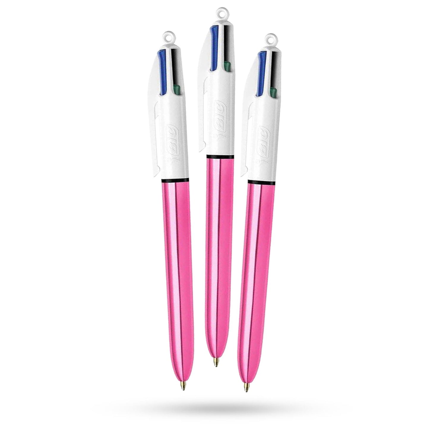 Bic 4 Colour Shine - Pink - Pack of 3