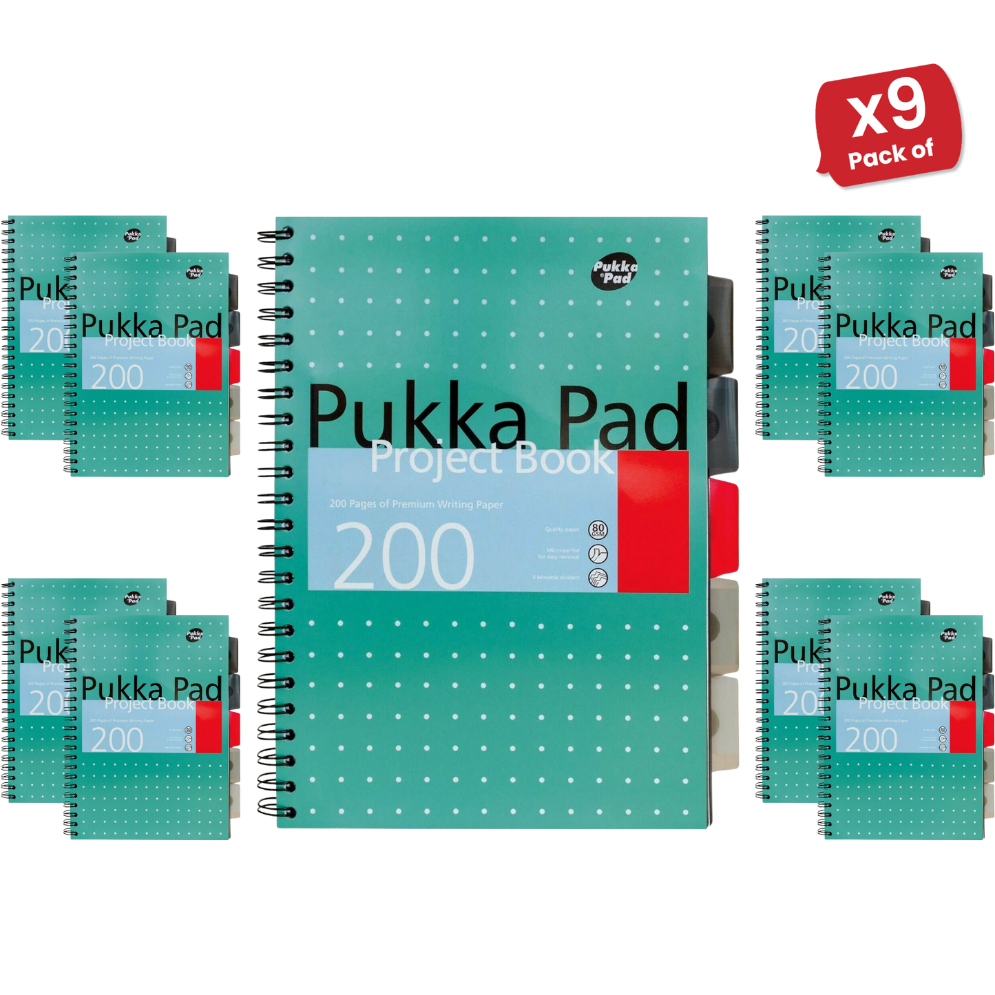 PUKKA WHITE A4 WIREBOUND PROJECT BOOK (RULED/MARGIN) - PACK OF 1
