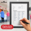 Durable DURAFRAME Magnetic Frame, Black A5 Wall Mount Magnetic Display with Pen Holder for Work