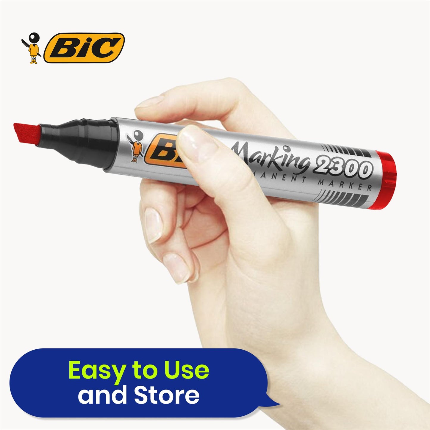 BIC Marking 2300 ECOlutions Permanent Chisel Tip Markers Red - Single Pen
