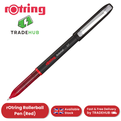 rOtring Rollerball Pen Fine Point 0.7mm - Red Ink, Smooth & Precise Writing