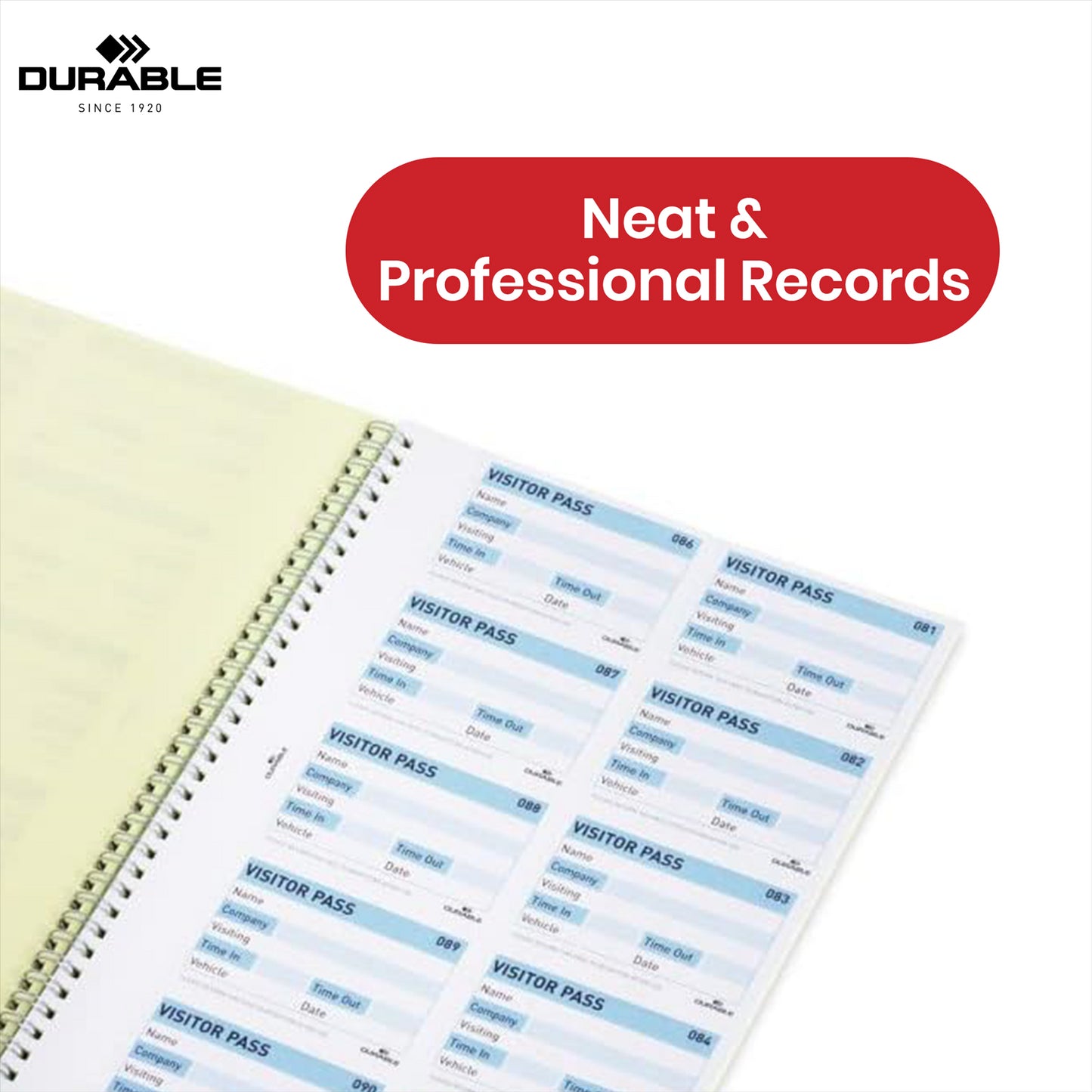 Durable Visitor Book Plastic Record Book, 300 Refill GDPR Visitors Book for Receptions