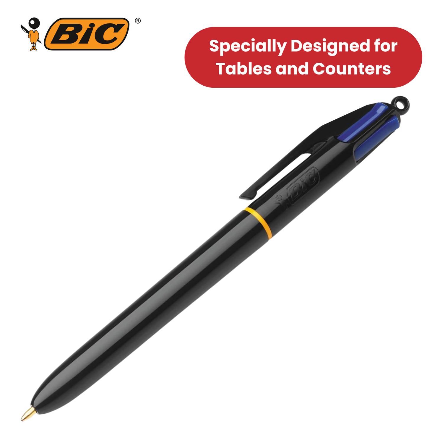 BIC 4 Colours Counter Pen Ballpoint Pen Blue 1 Box
