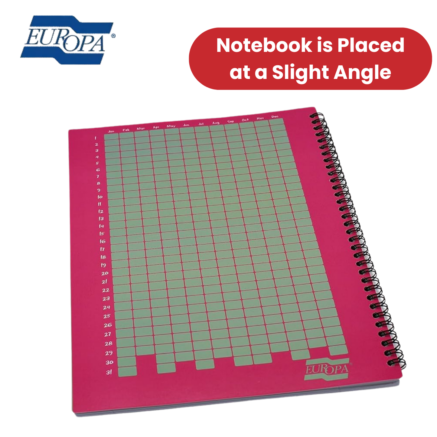 Europa Splash A4+ Notepad  Wirebound 160 Pages 80gsm FSC Paper Ruled Pink