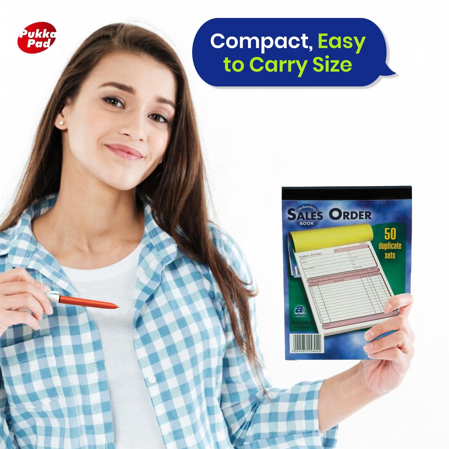Order Book Paper Duplicate NCR Receipt Carbonless Pad for Business (Pack of 5)