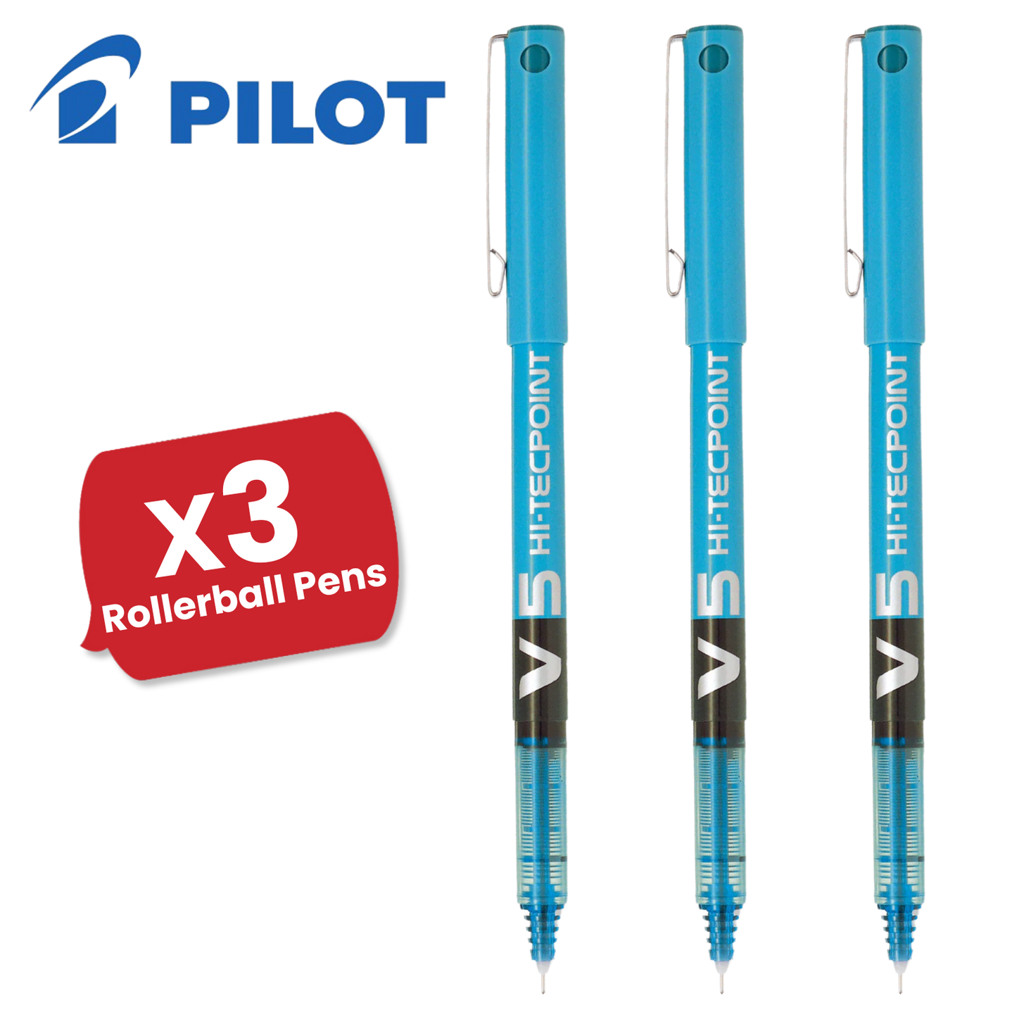Pilot Hi-Tecpoint V5 Liquid Ink Rollerball Fine Tip 0.5mm Multi Pen - Light Blue