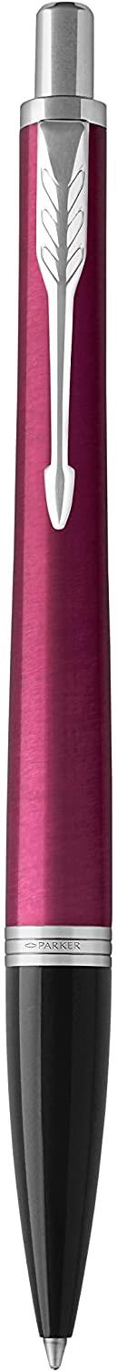 PARKER URBAN VIBRANT MAGENTA CHROME TRIM BALLPOINT MEDIUM NIB BLUE INK