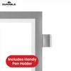 Durable DURAFRAME Magnetic Frame, Silver A5 Wall Mount Magnetic Display with Pen Holder for Work