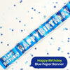 Happy Birthday Blue Recyclable Paper Banner 260cm Party Decor for Kids Adults