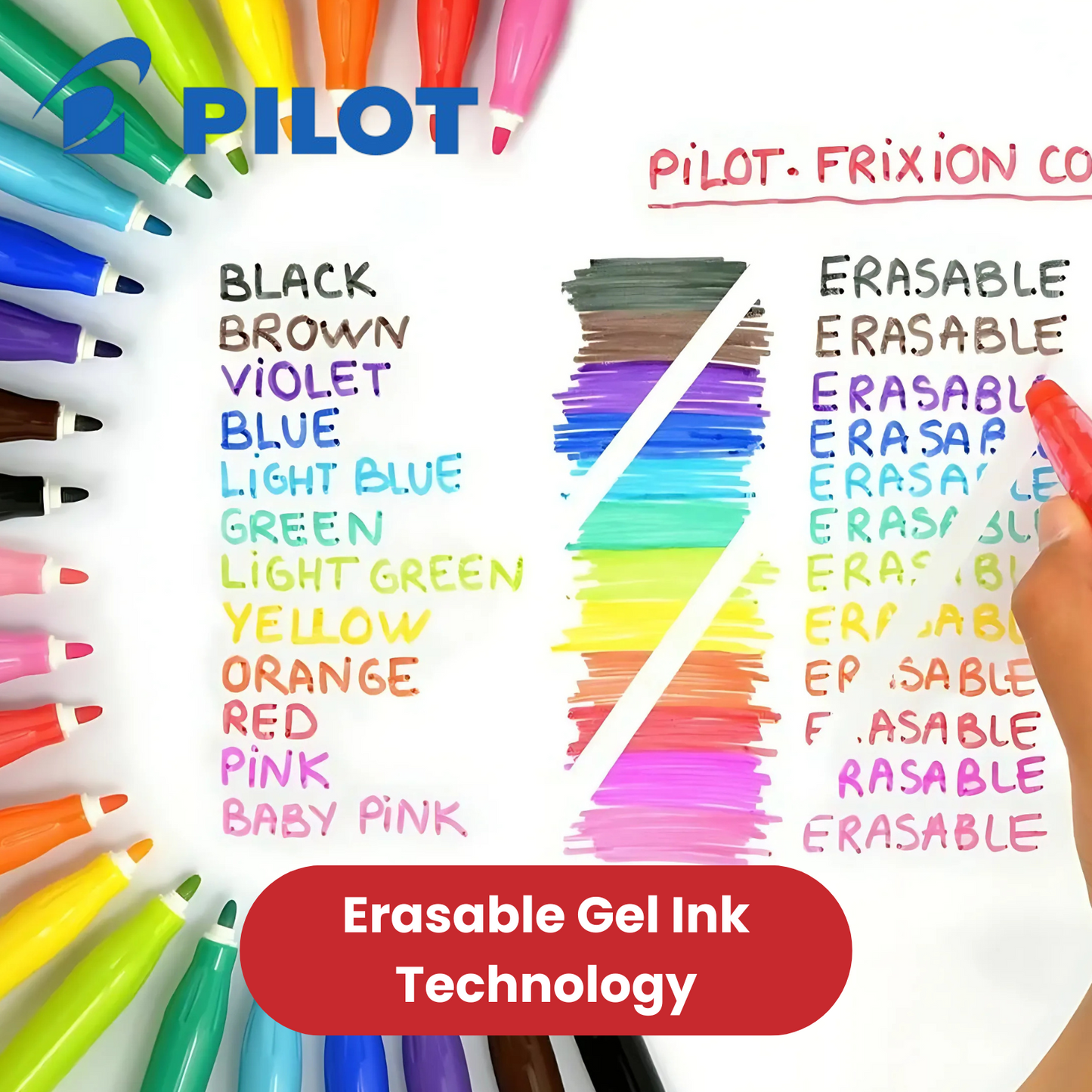 Pilot Frixion Colors Blue Erasable Gel Ink Markers for Smooth & Creative Writing