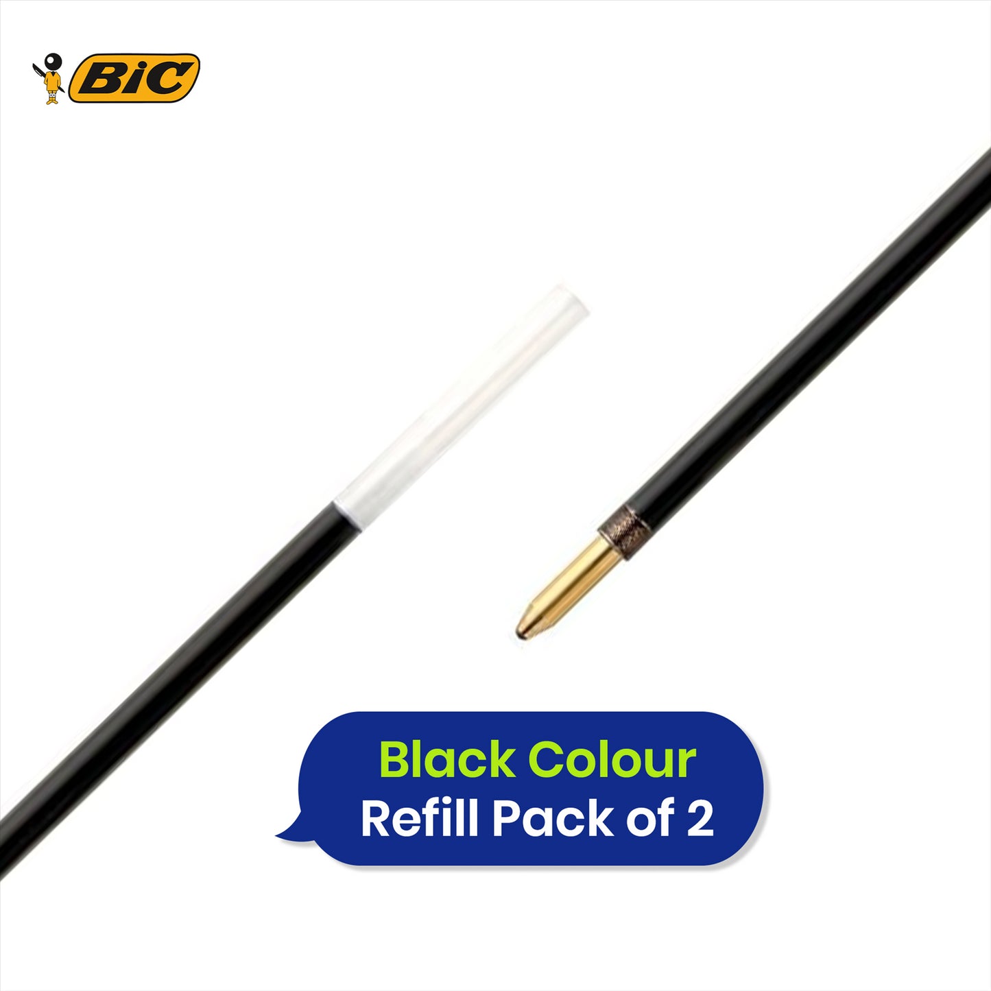 BIC Ballpoint Pen Refills Medium Point Ink Cartridges Biro Refill for Gel Rollerball Fountain Pens for Office School Home