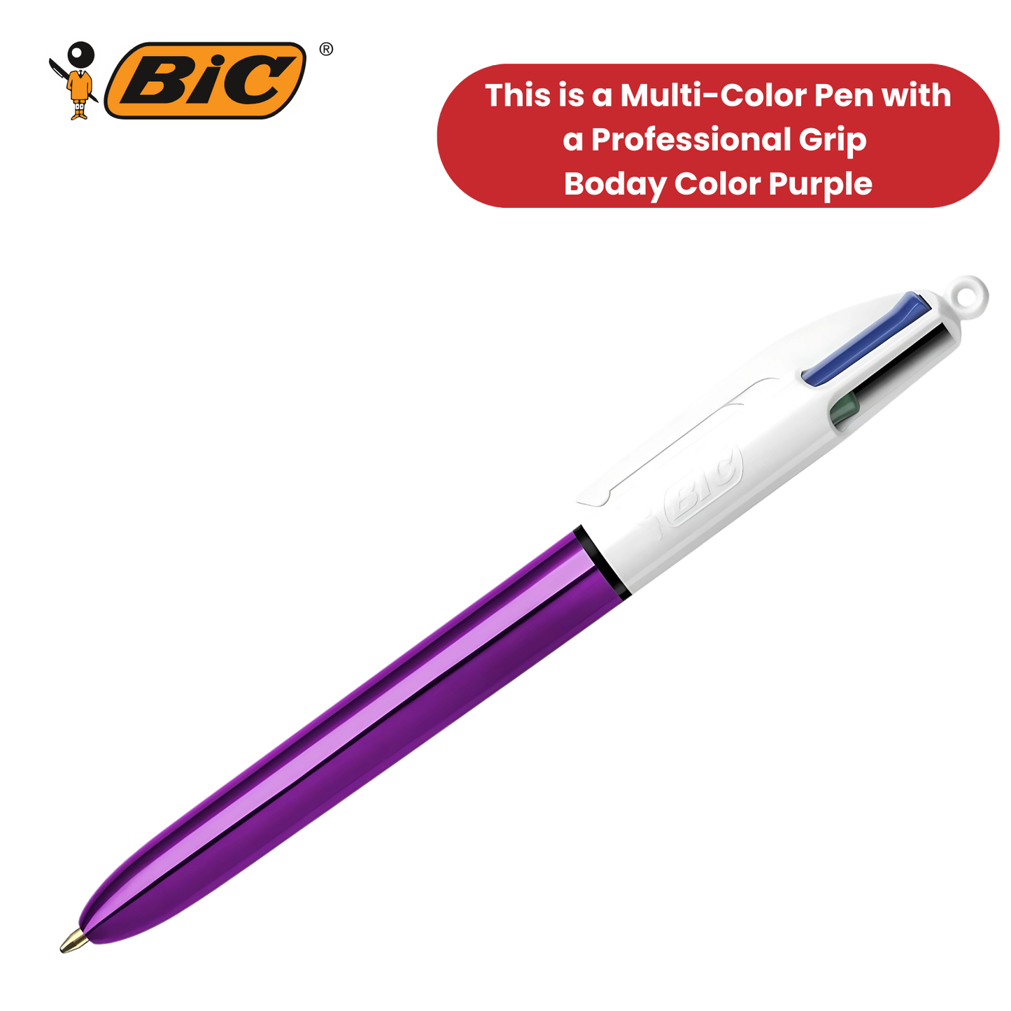 Bic 4 Colour Shine - Purple - Single Pen