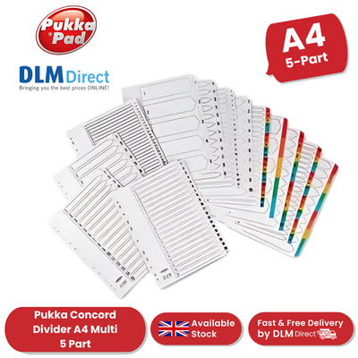 Pukka Concord Divider A4 Multi 5 Part - 1 to 5 Packs