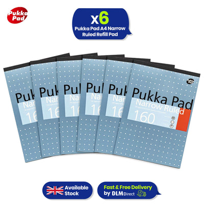A4 Refill Pad Narrow Ruled with 160 Lined Pages and Perforation