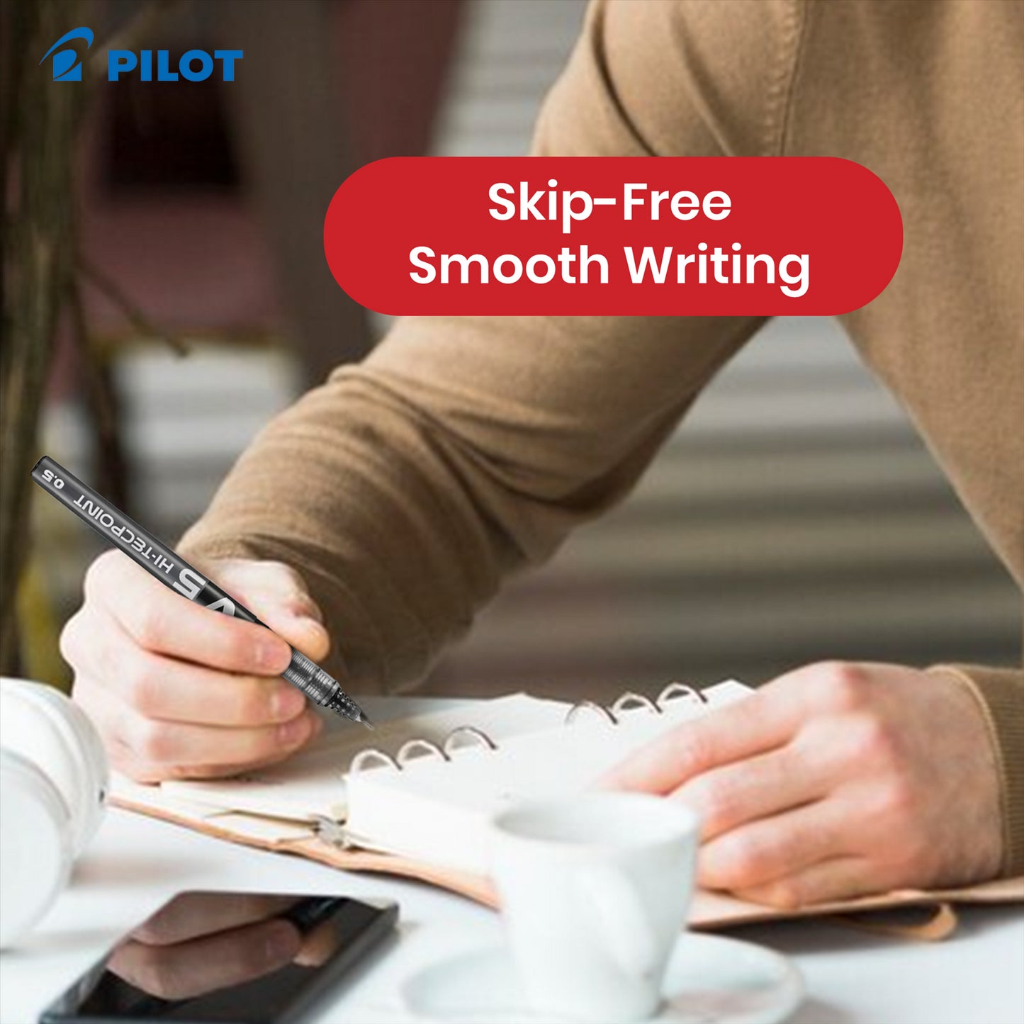 Pilot V5 Rollerball Pen - Black 0.5mm Fine Tip Rollerball Pen, Liquid Biros for Notes