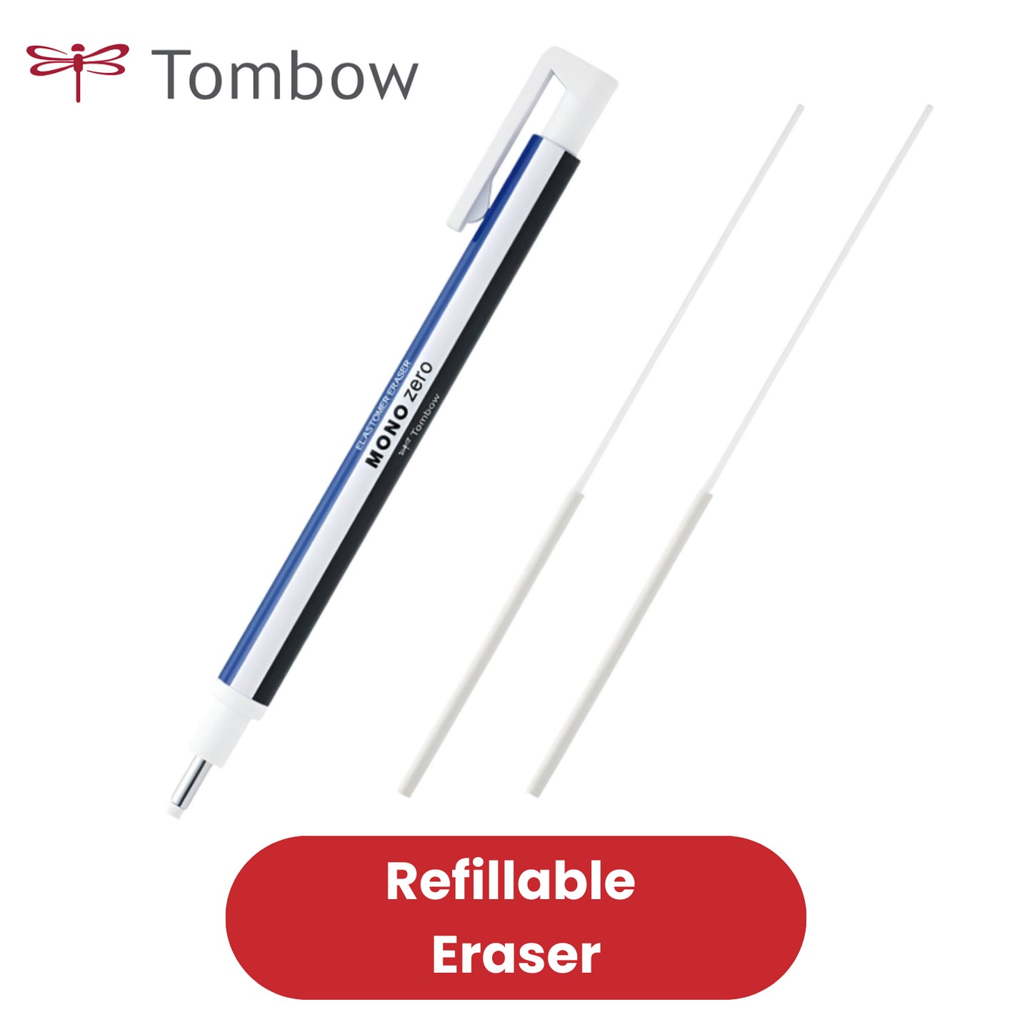 Tombow Eraser MONO Zero Round Tip 23mm Diam Refillable Pack of 1 - 1 to 36 Packs