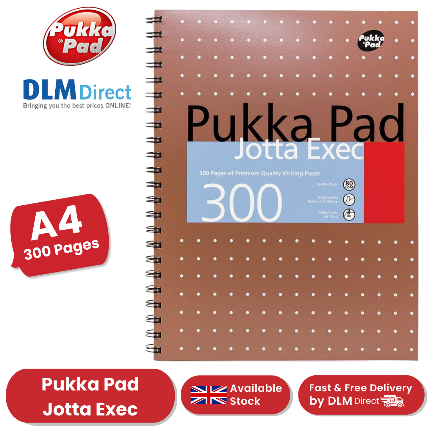 Pukka A4 300 page Metallic jotta - Lined Pack of 1