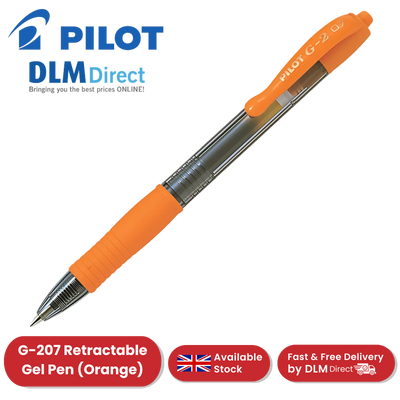 Pilot G-207 Retractable Gel Rollerball Medium Orange - Pack of 1 - 1 to 36 Packs