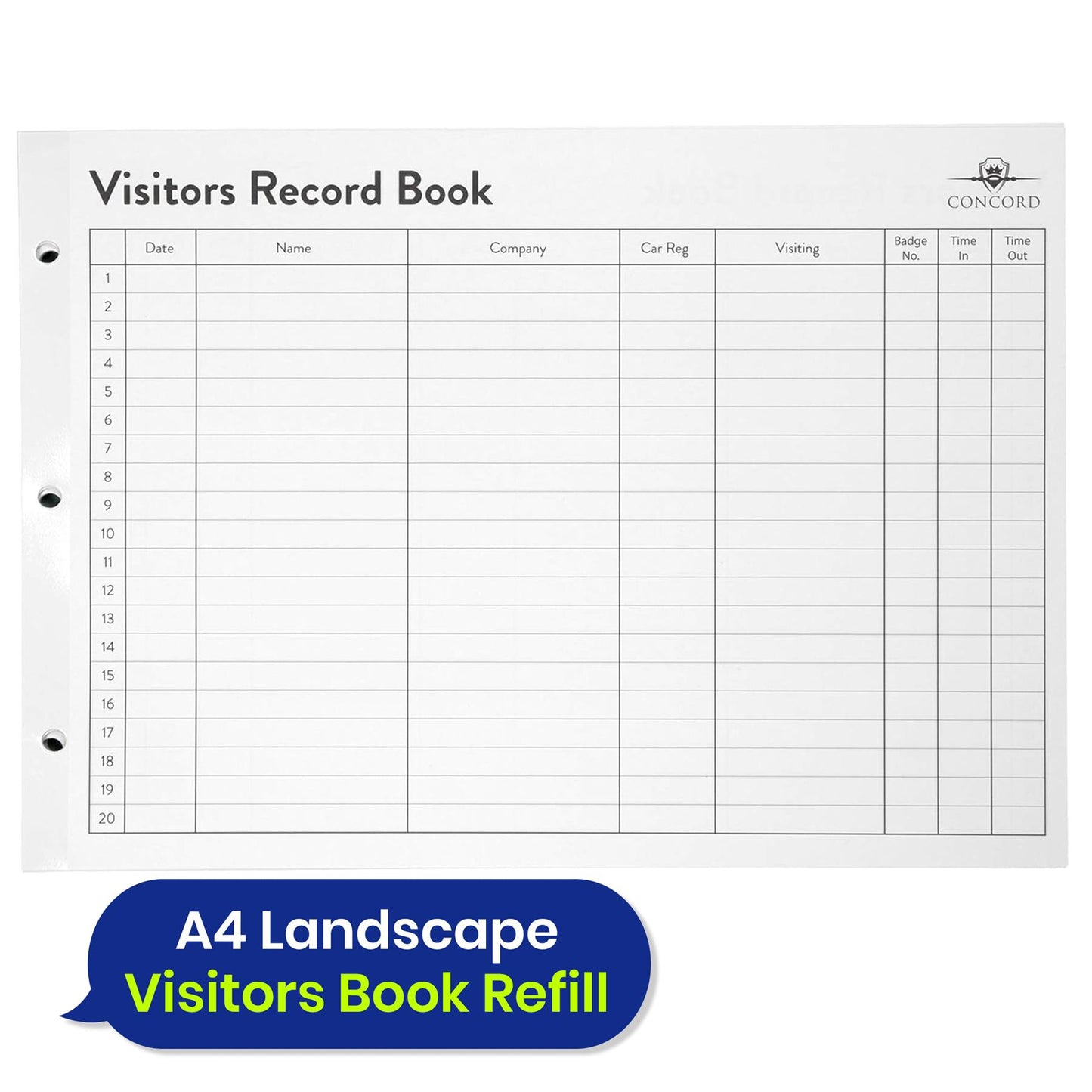Visitor Book Refill A4 Sign-In Sheets with Durable Paper for Offices and Schools