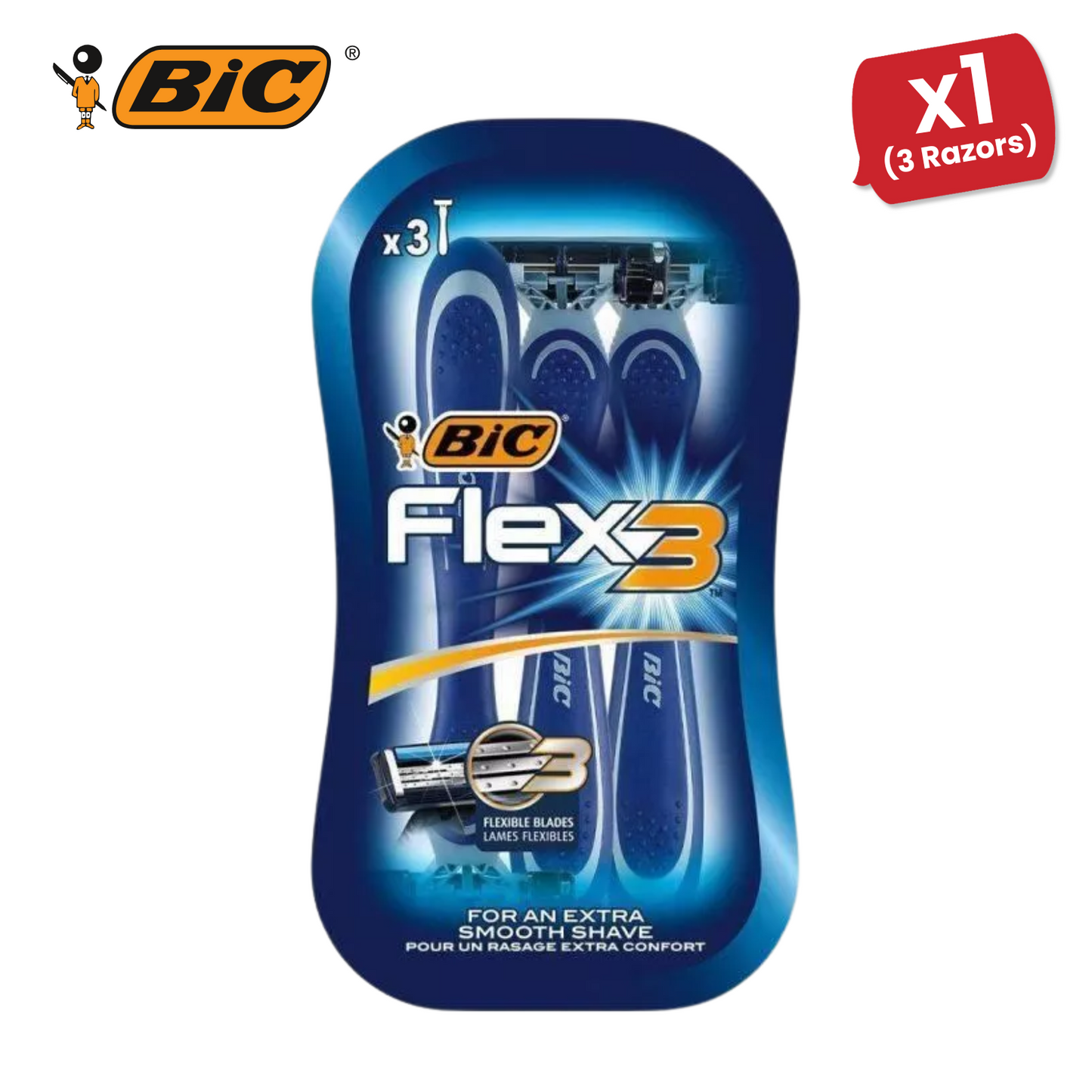 BIC Flex 3 Comfort Disposable Razors - Pack of 3