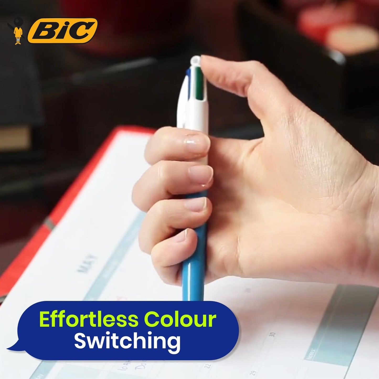 Bic 4-Colours Original Medium Ballpoint Pen 1.0mm Tip - Pack of 5