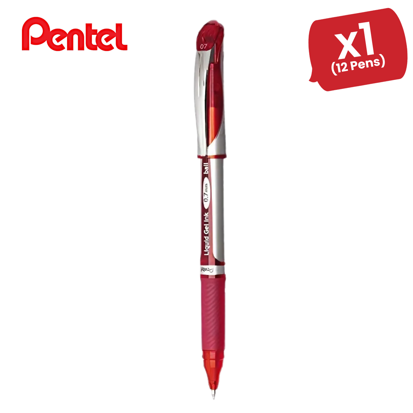Retractable EnerGel rollerball pen ideal for everyday use. Quick drying, smooth flowing EnerGel ink, suitable for right or left-handed writers. Reduces smudging on hands and paper. Transparent barrel for easy view of remaining ink. Soft latex-free grip –
