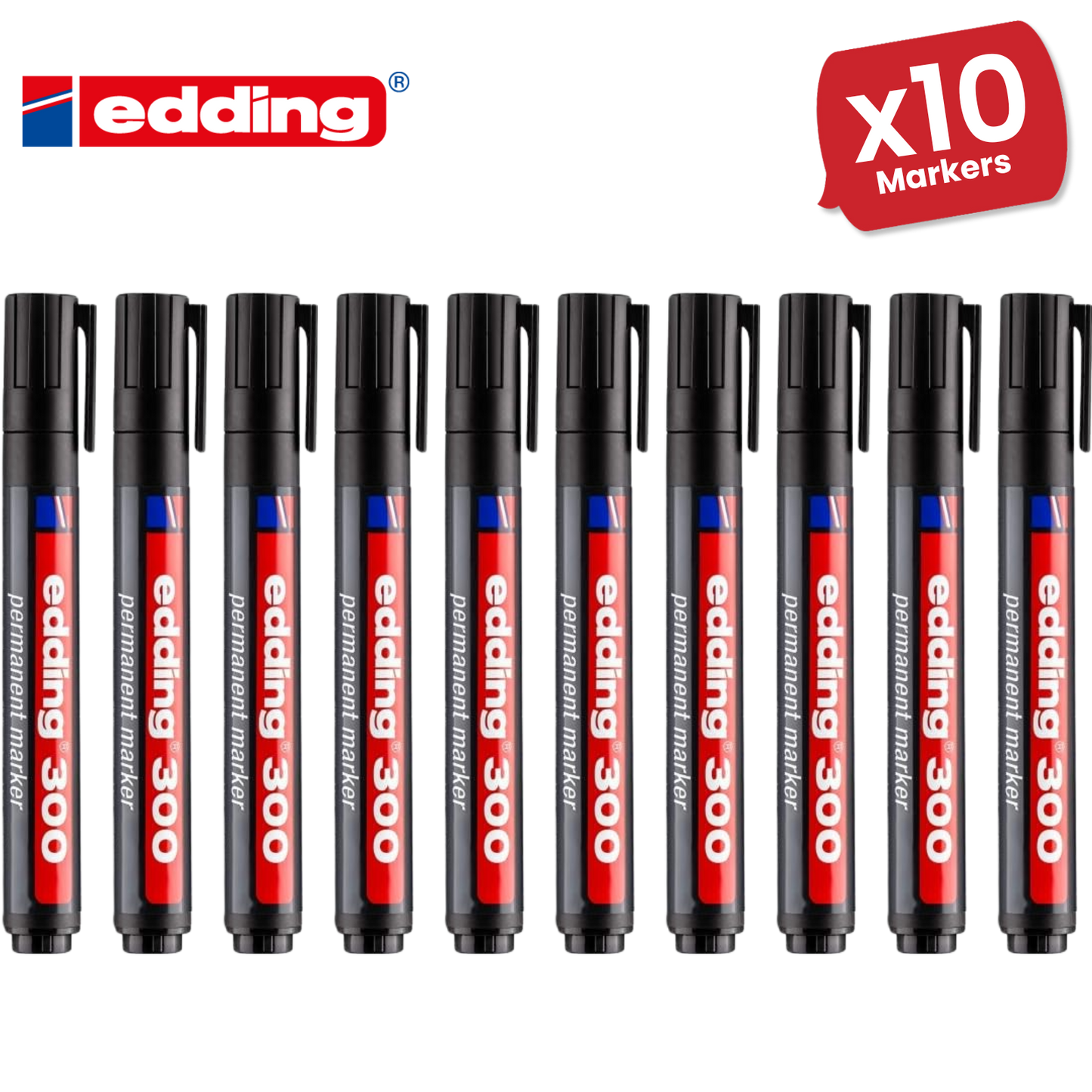 Edding 300 Permanent Marker Bullet 1.5-3mm Black - Single - 1 to 30 Packs