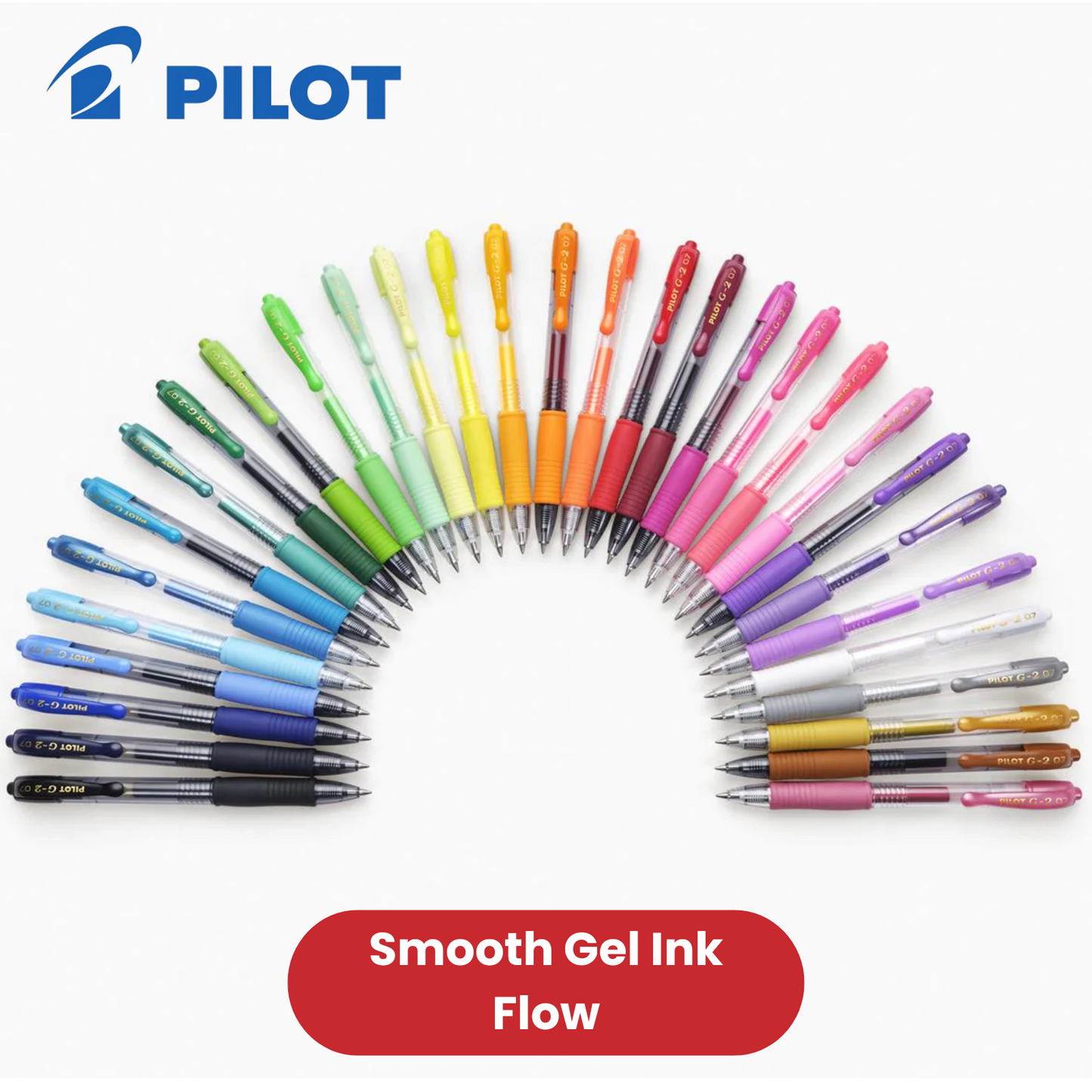 Pilot G207 Retractable Gel Pens Neon - Green, Yellow, Orange & Pink - Pack of 4