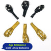 Age 50 Black and Gold 12-inch Latex Balloons - 6 pack