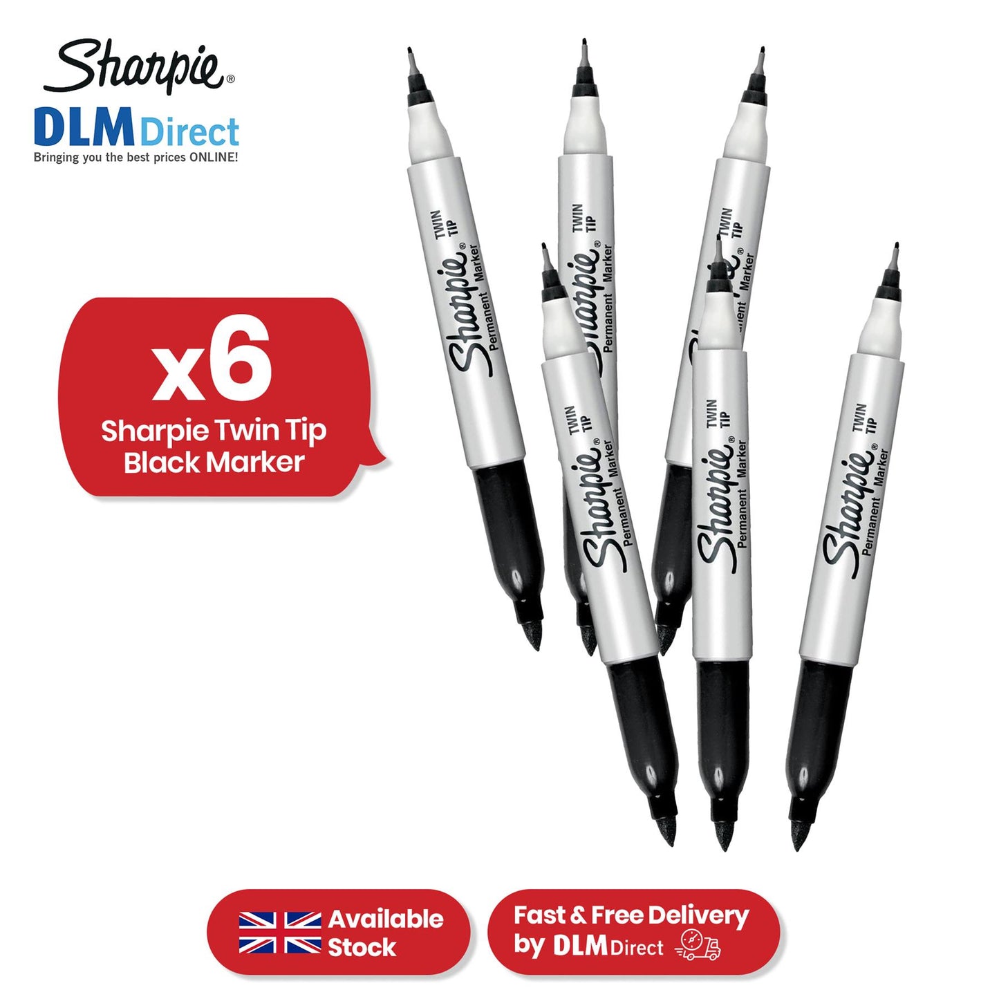 Sharpie Double-Sided Pen - Black Dual Tip Colouring Pens, Fine & Ultra Fine Tip Artist Pens For Kids