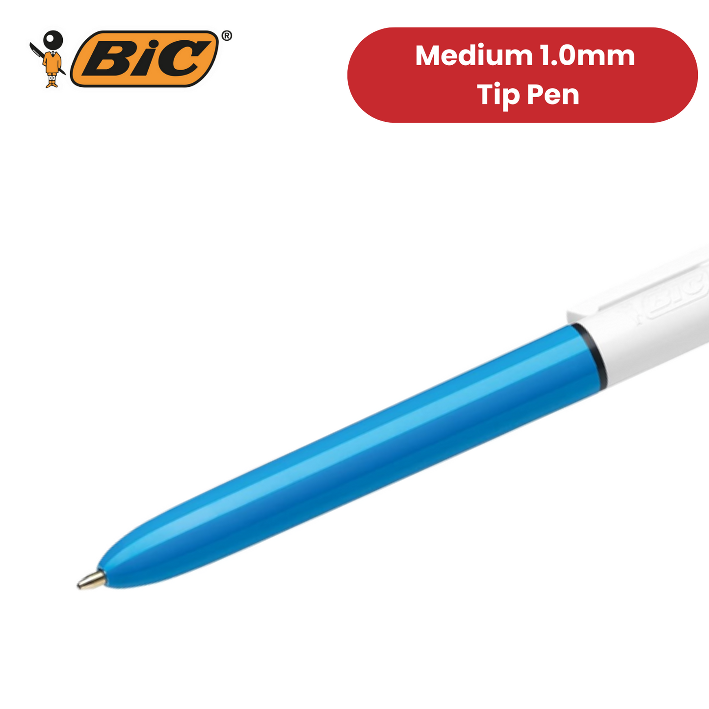 Bic 4-Colours Original Medium Ballpoint Pen 1.0mm Tip - Pack of 6